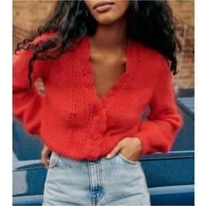 Sezane Red Women's Cardigan